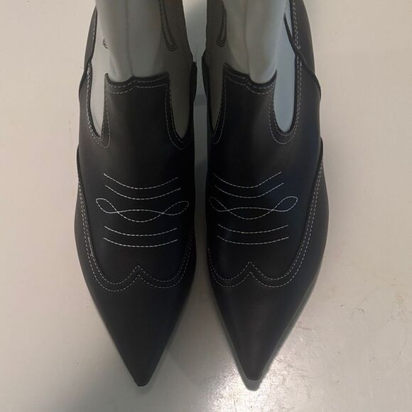 INC International Concepts Black and White Heeled Boots - Picture 5 of 6